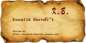 Kovalik Bernát névjegykártya